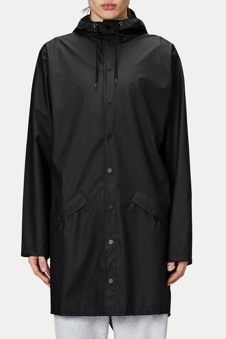 Rains Black Long Jacket