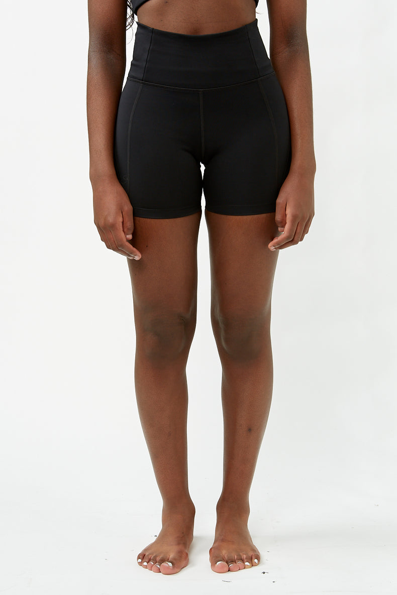 Girlfriend Collective Black Run High-Rise Shorts