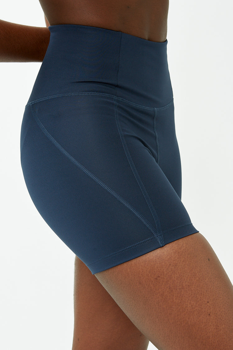 Girlfriend Collective Midnight Navy Run High-Rise Shorts