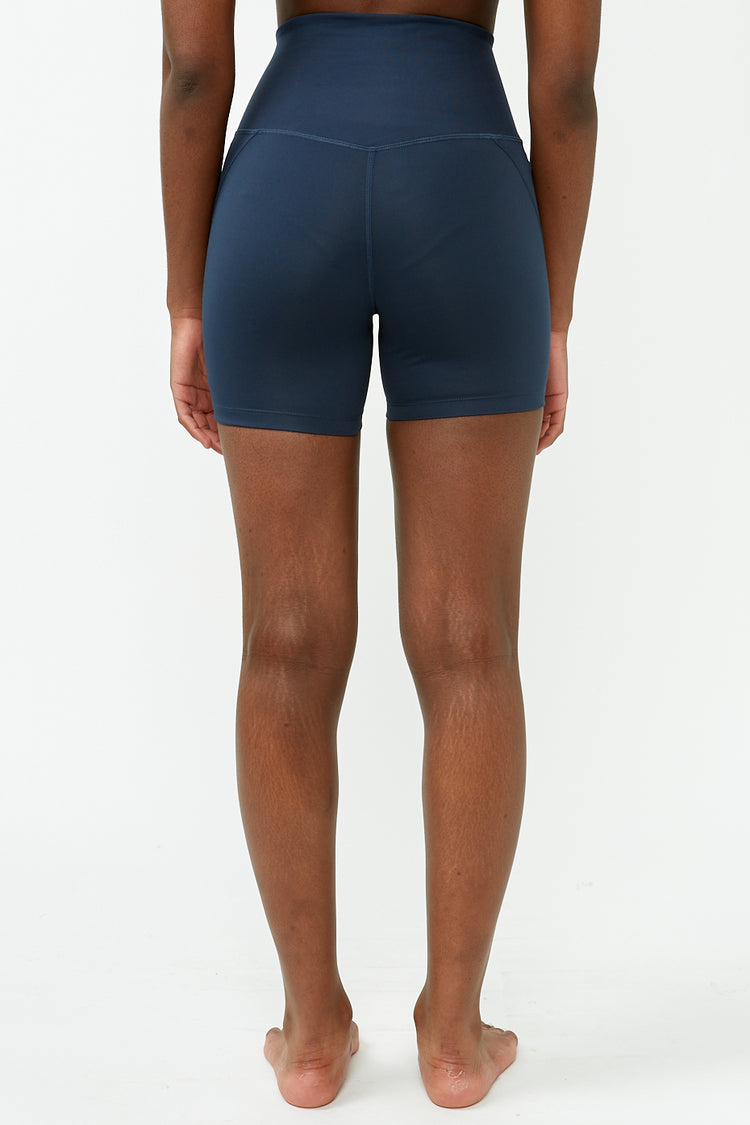 Girlfriend Collective Midnight Navy Run High-Rise Shorts