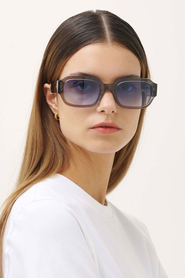 MESSYWEEKEND Grey Crystal Blue Downey Sunglasses