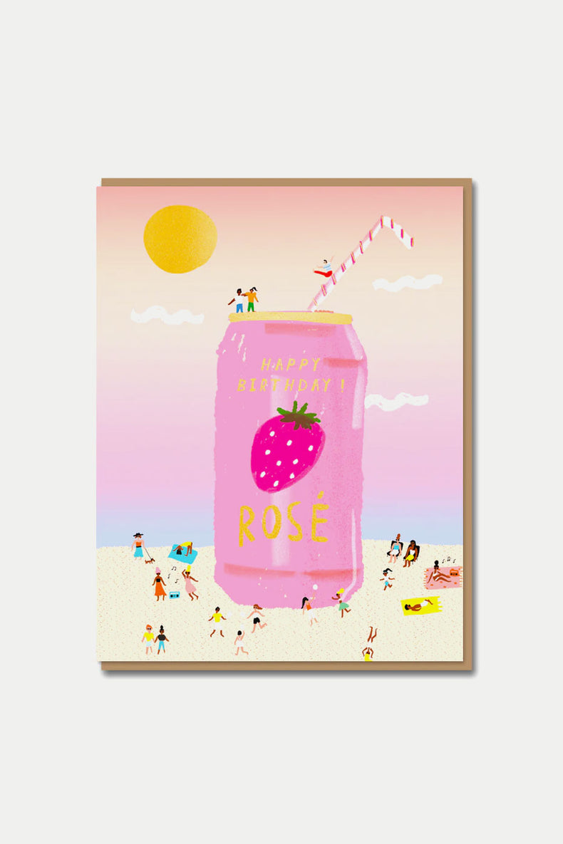 1973 Rose On The Beach Card