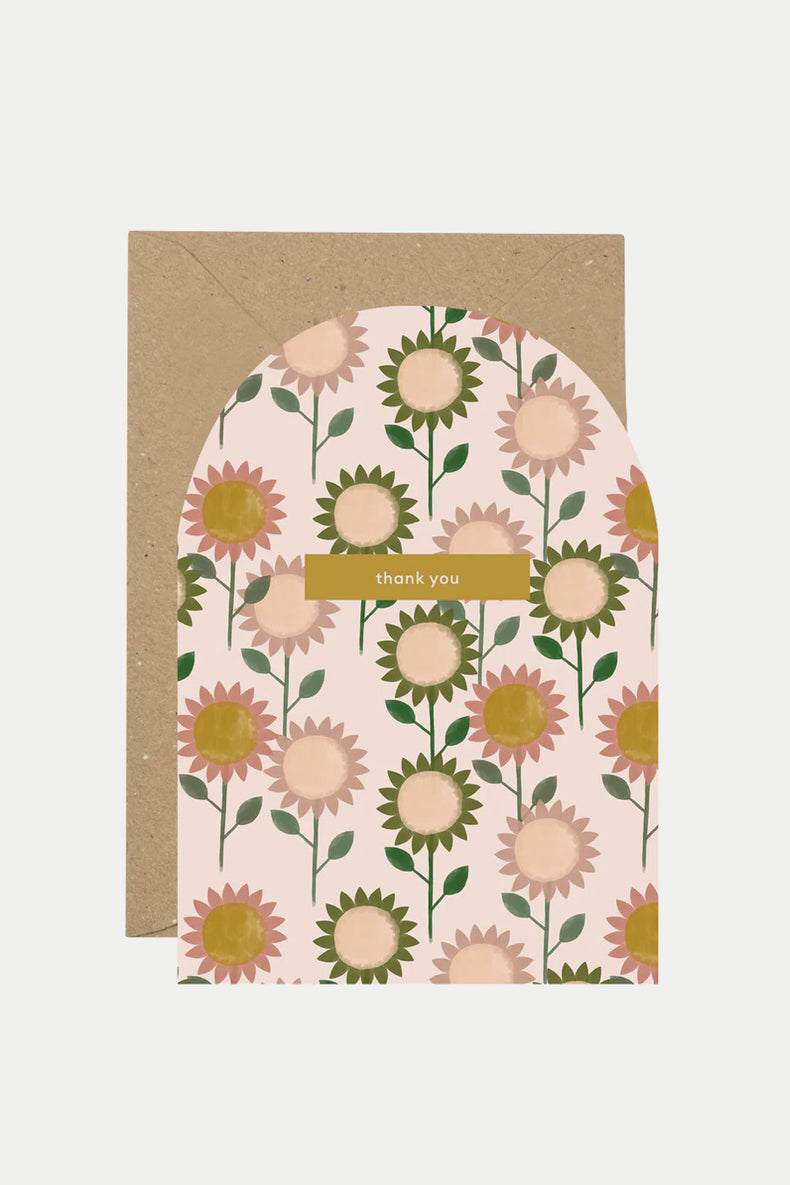 Plewsy Thank You Sunflower Curved Card