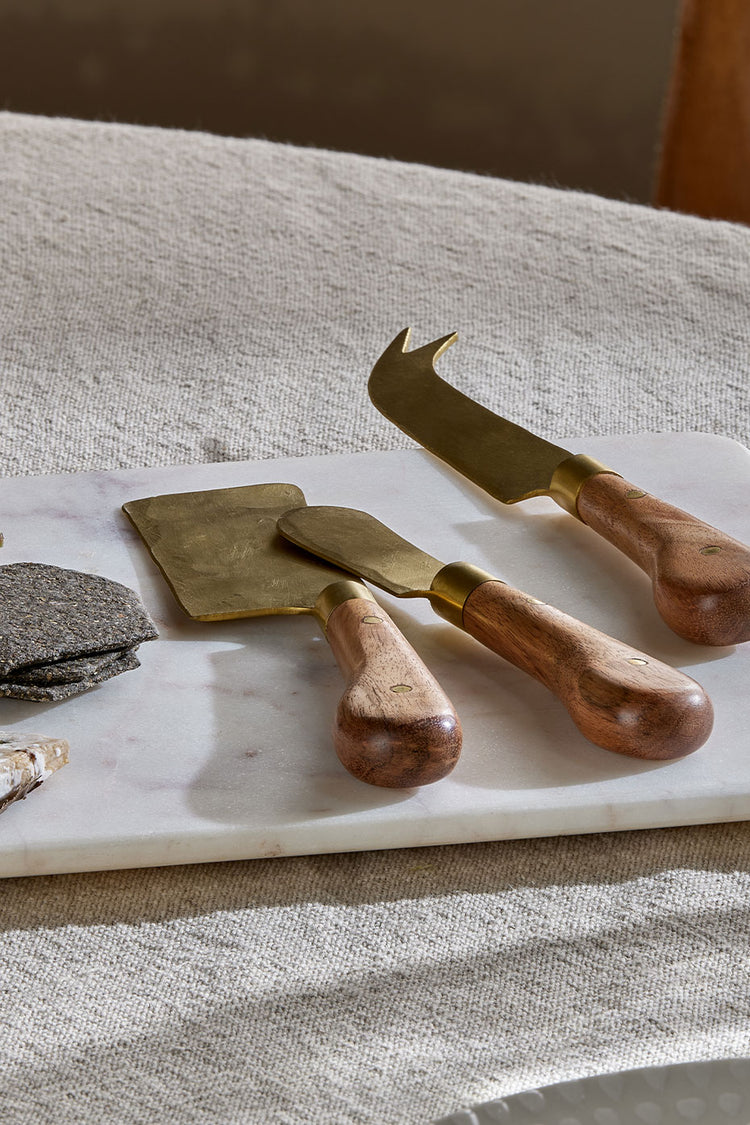 Nkuku Natural & Gold Maram Cheese Knife Set
