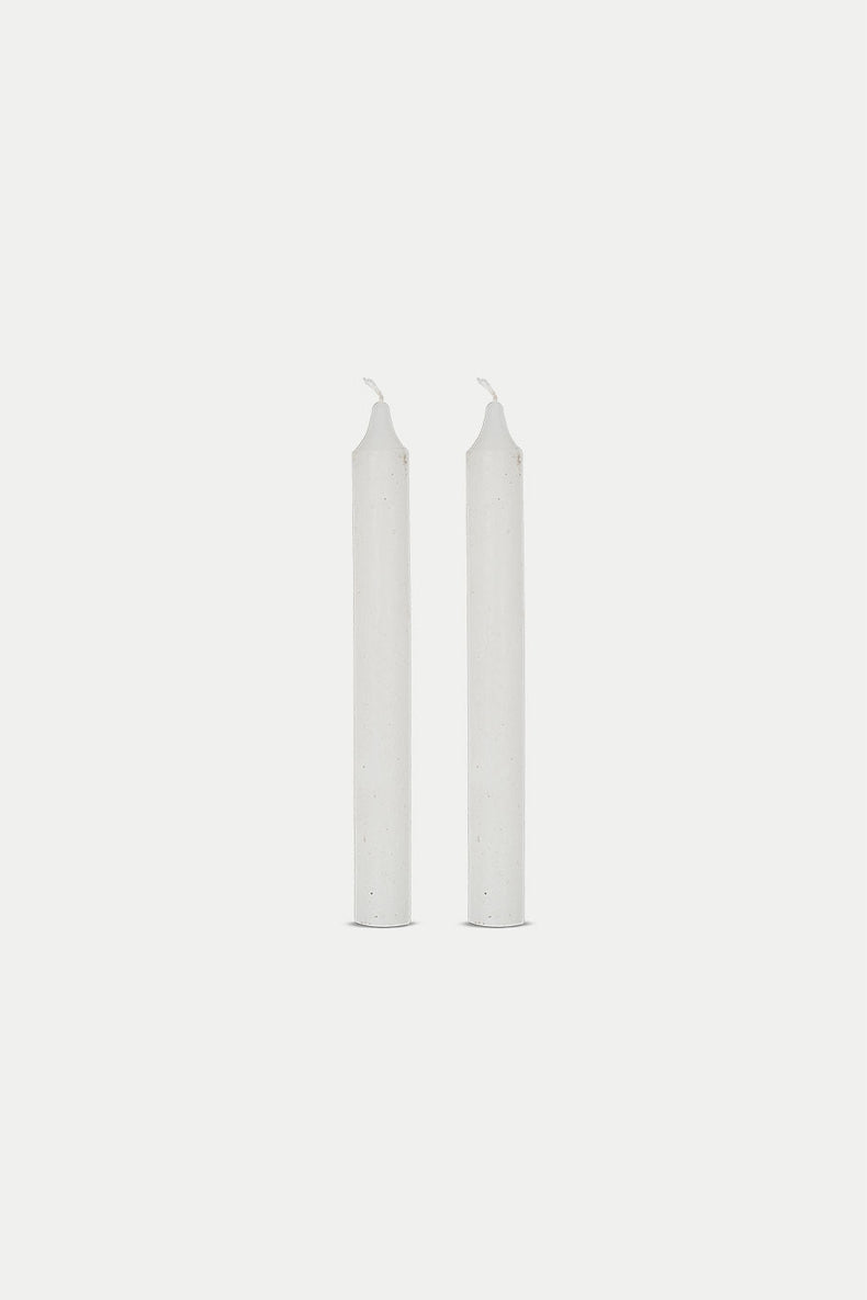 Nkuku Set of 2 White Rustic Soy Blend Dinner Candles