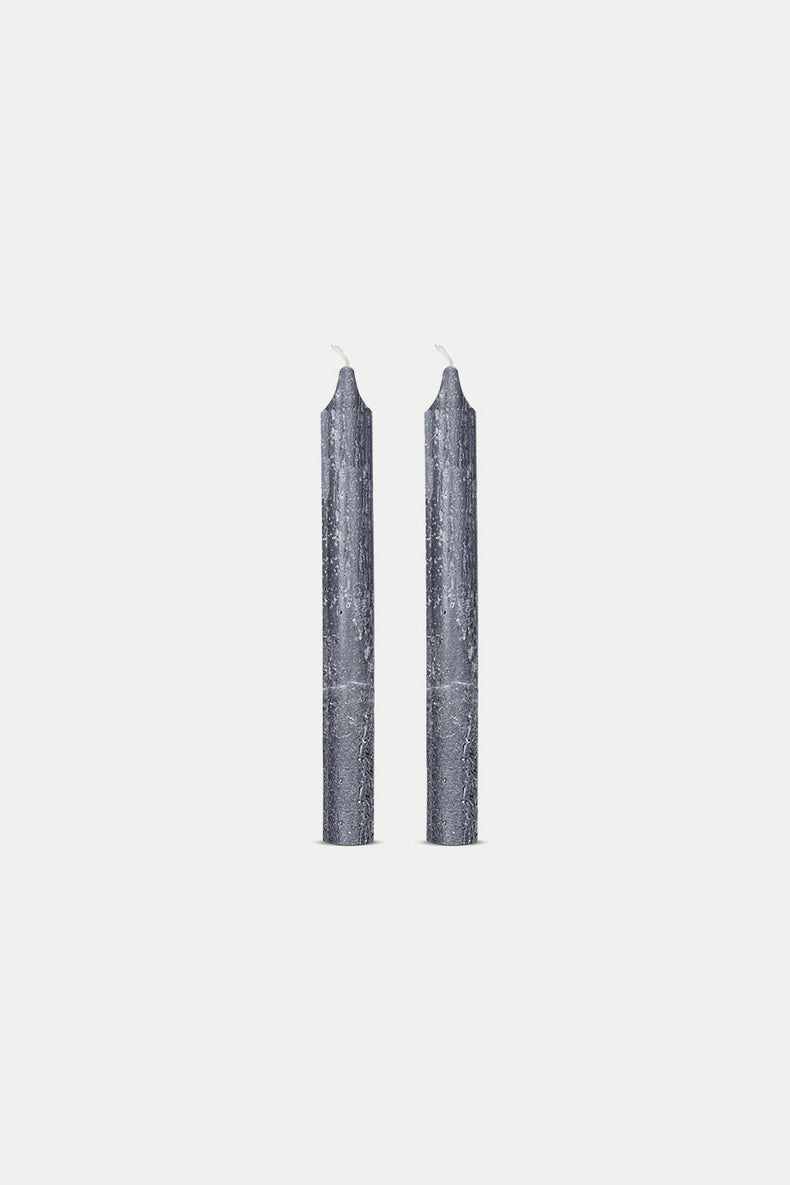 Nkuku Set of 2 Charcoal Rustic Soy Blend Dinner Candles