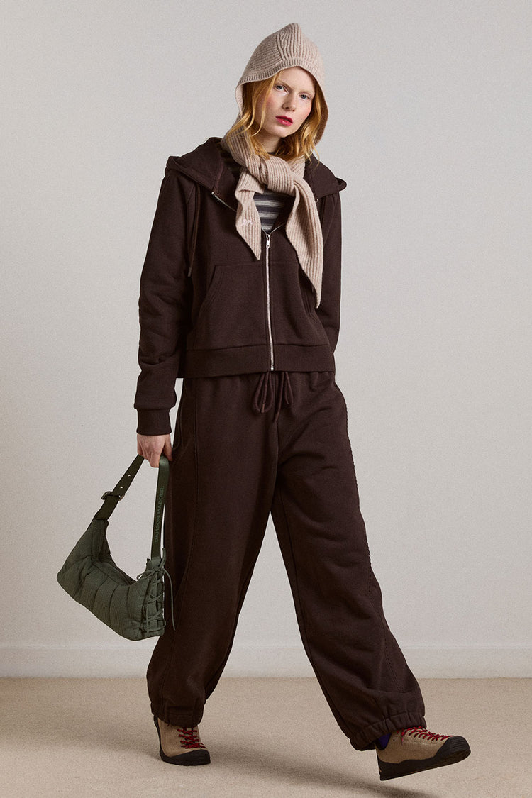 Damson Madder Oatmeal Tie Front Hood