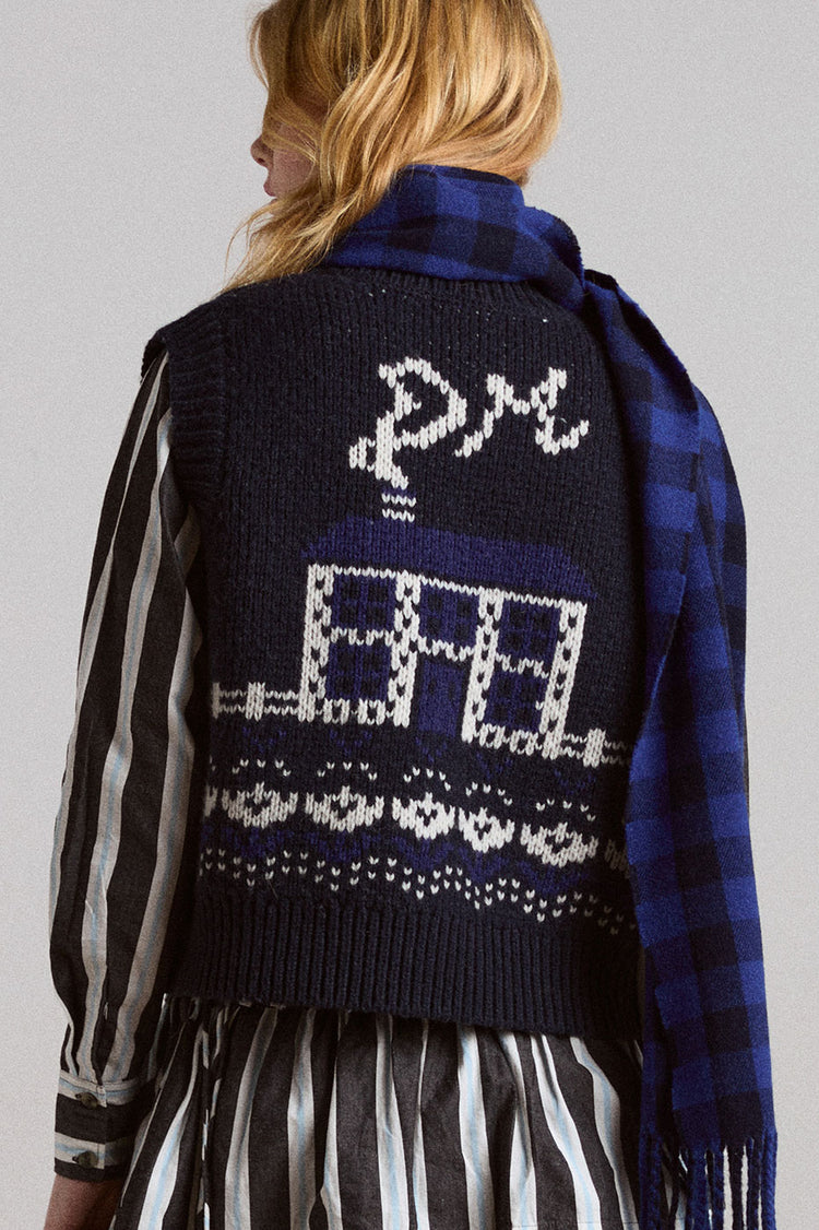 Damson Madder Navy House Rhona Lambswool Tank