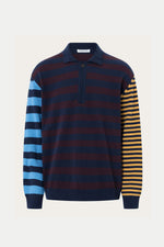 Blue Stripe Knitted Polo