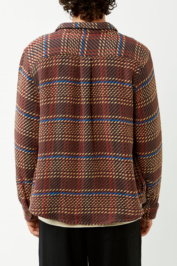 Brown Corded Plaid Shirt Jacket