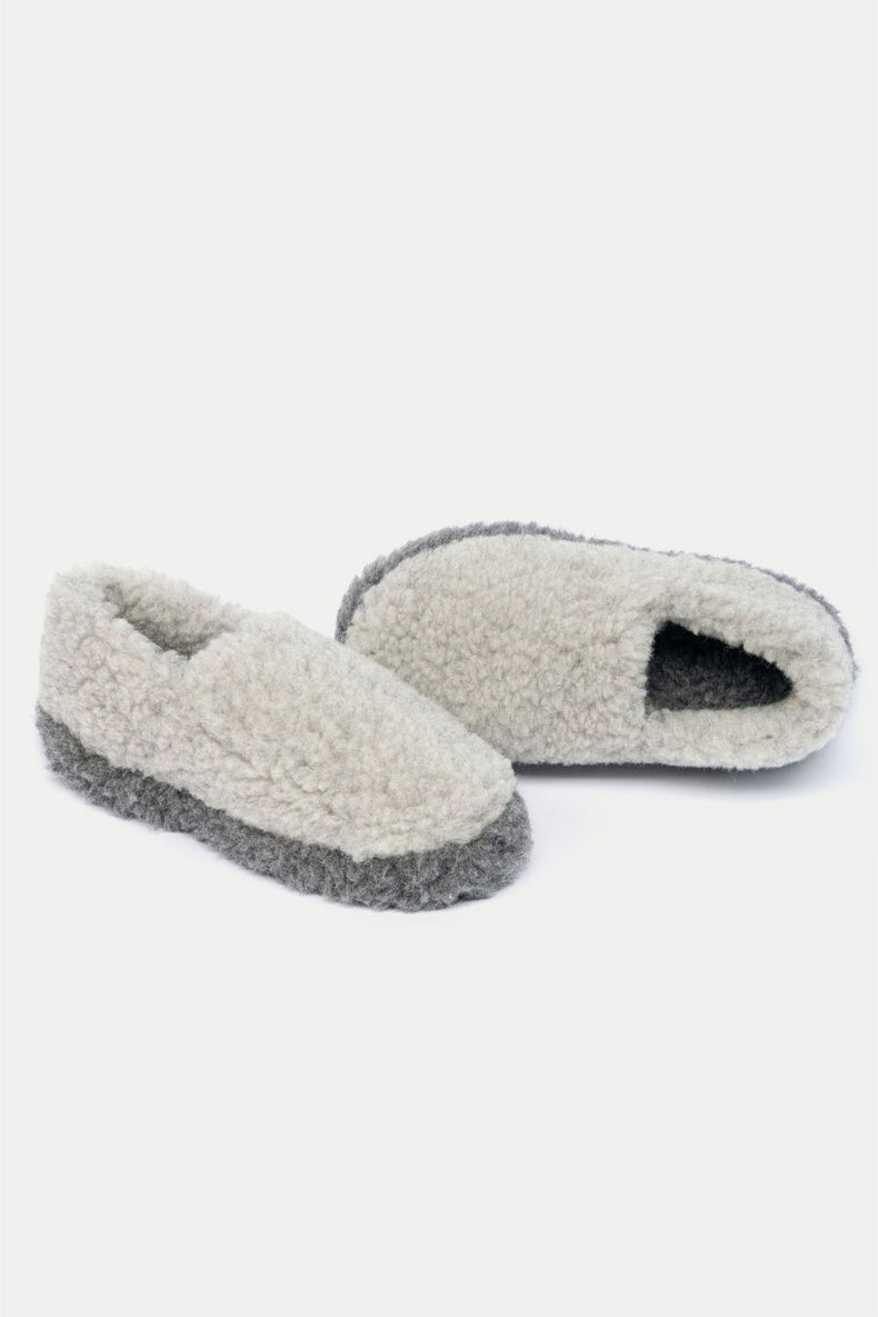 Yoko Wool Siberian Two Tone Grey Slippers Mens