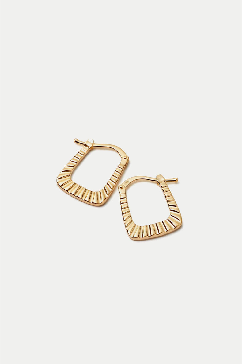 Daisy London Gold Midi Striped Creole Hoop Earrings