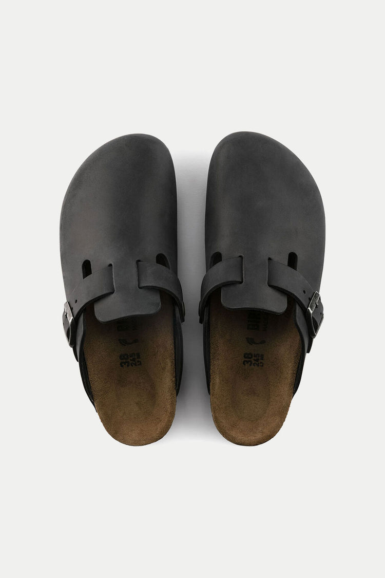 Birkenstock Black Boston Oiled Clogs