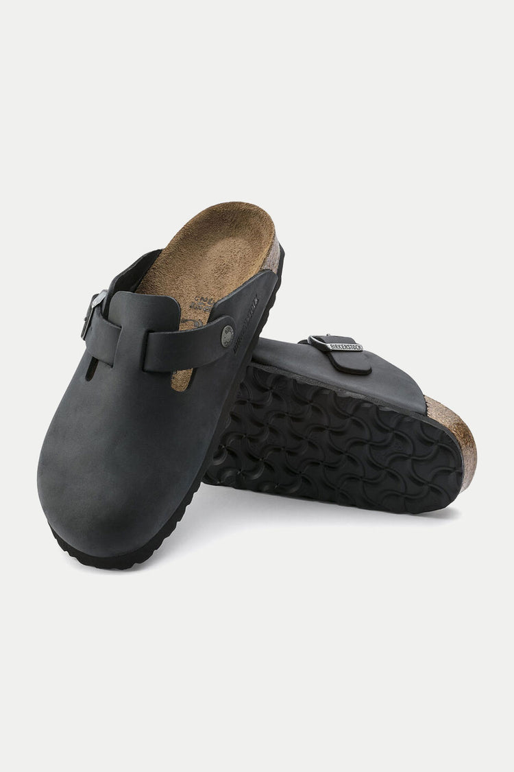 Birkenstock Black Boston Oiled Clogs