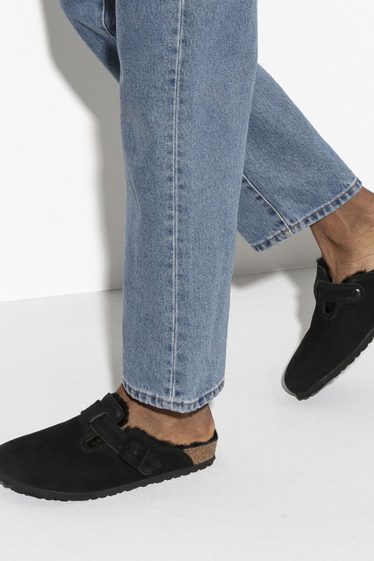 Birkenstock Black Boston Shearling Clog Womens