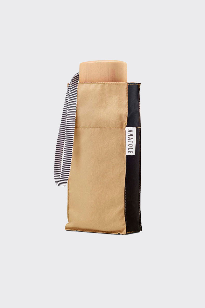 Anatole Beige & Black Alice Compact Umbrella