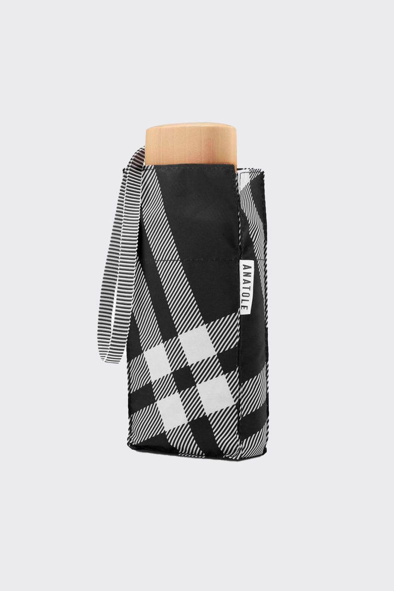 Anatole Black & White Plaid Camden Tweed Umbrella