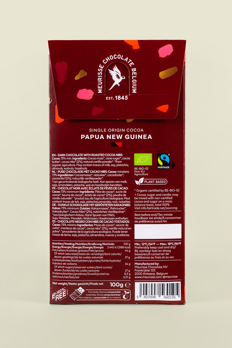 Meurisse Dark Chocolate With Roasted Cocoa Nibs 100g