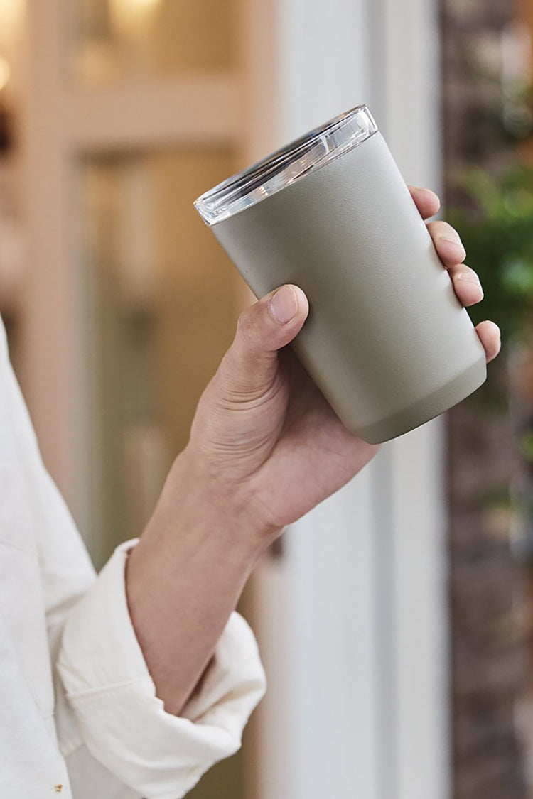 Kinto Khaki To Go Tumbler With Plug 360ml