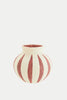Ecru Burnt Red Recycled Paper Mache Vase