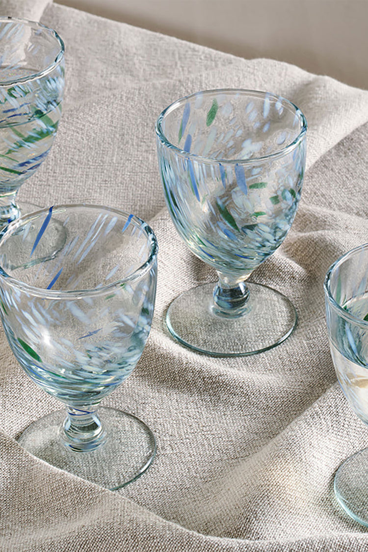 Nkuku Sea Blue Taja Wine Glass