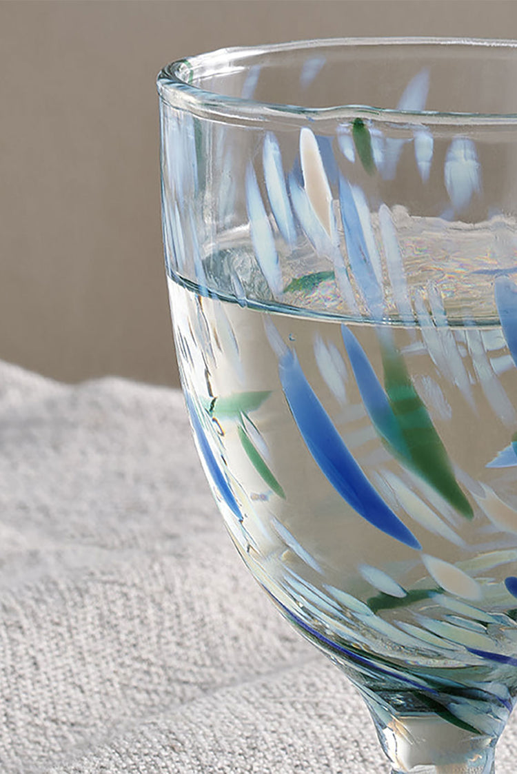 Nkuku Sea Blue Taja Wine Glass