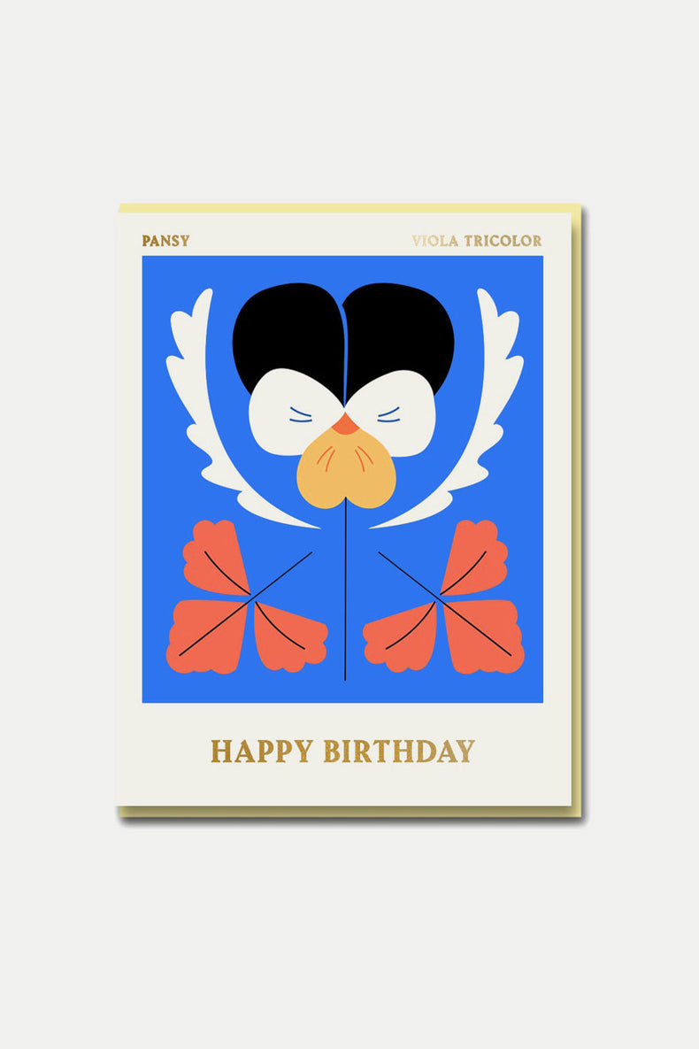 1973 Columbia Road - Pansy - Happy Birthday Card