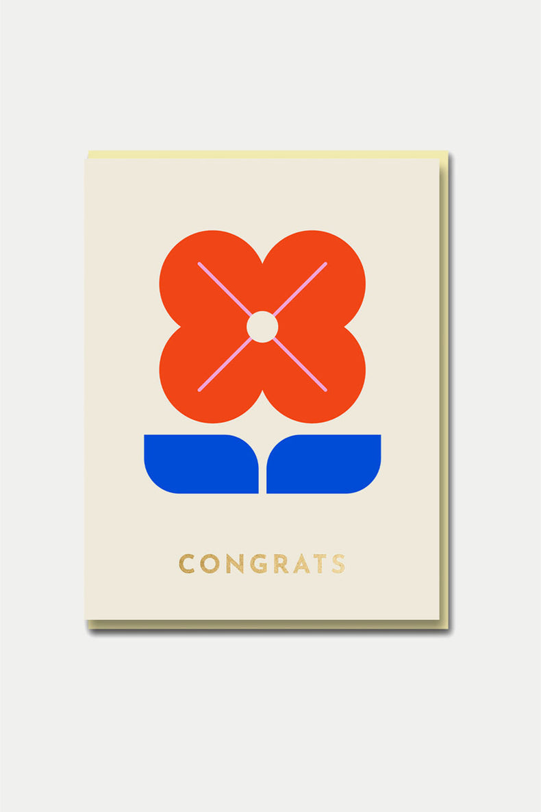 1973 Sparkle and Spin Congrats Flower Card