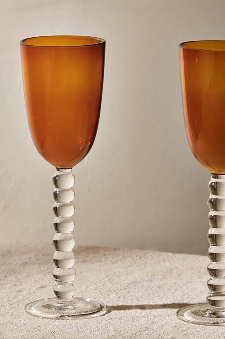 Nkuku Amber Thimma Wine Glass