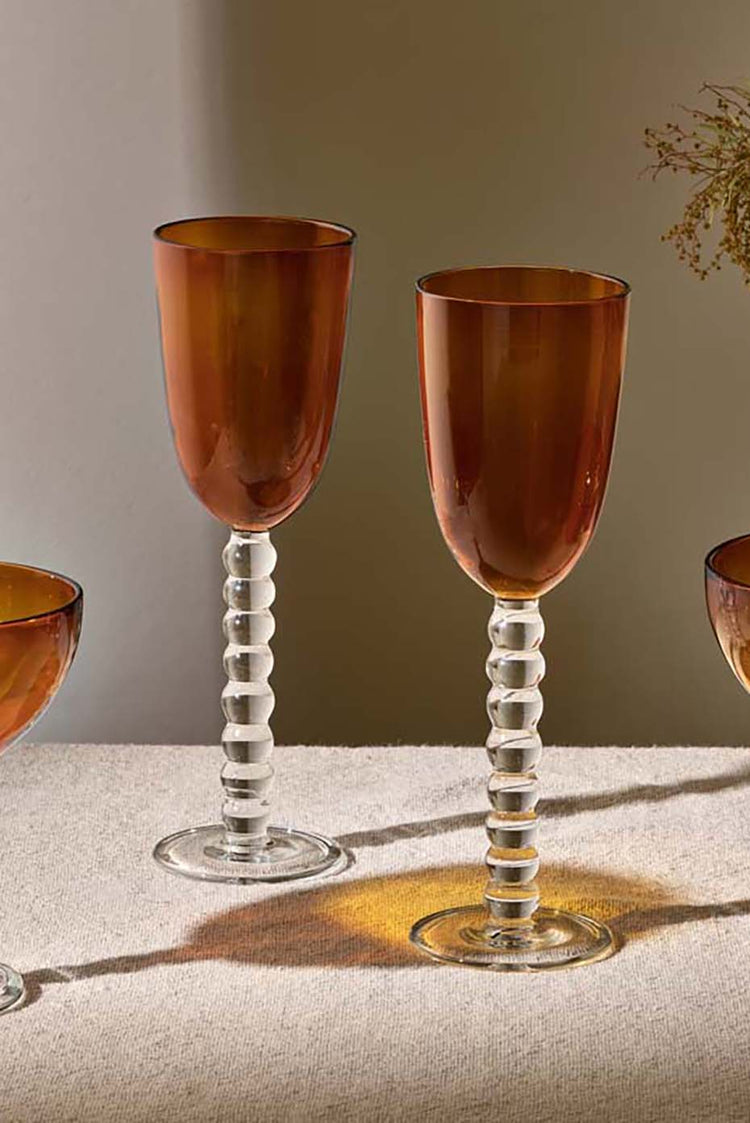 Nkuku Amber Thimma Wine Glass