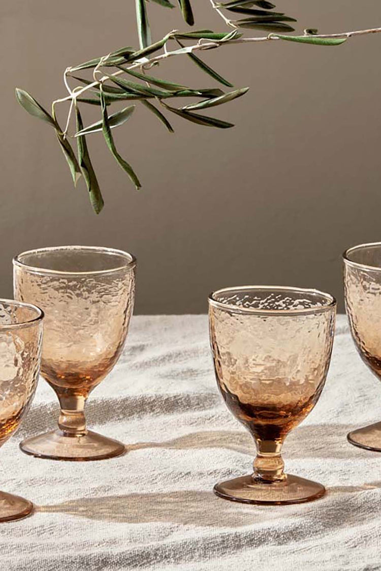 Nkuku Dusty Terracotta Yala Hammered Wine Glass