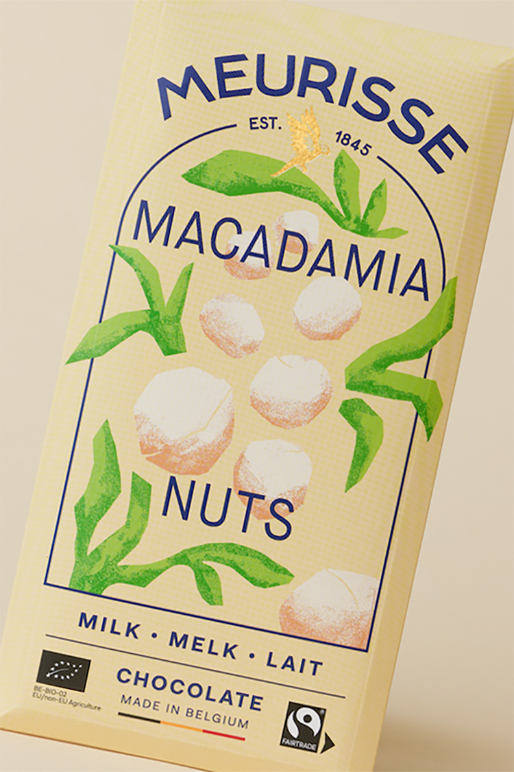 Meurisse Milk Chocolate With Macadamia Nuts 100g