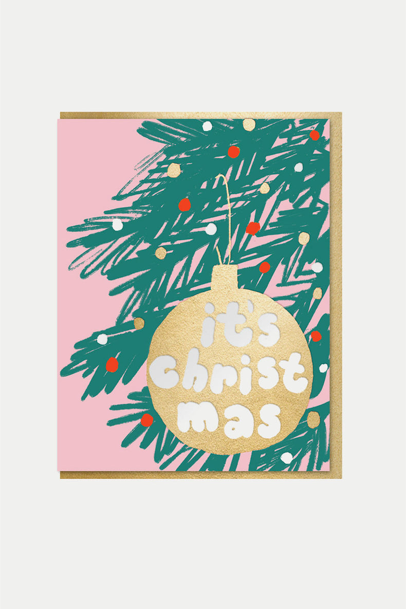 1973 Joyful Gold Bauble Card