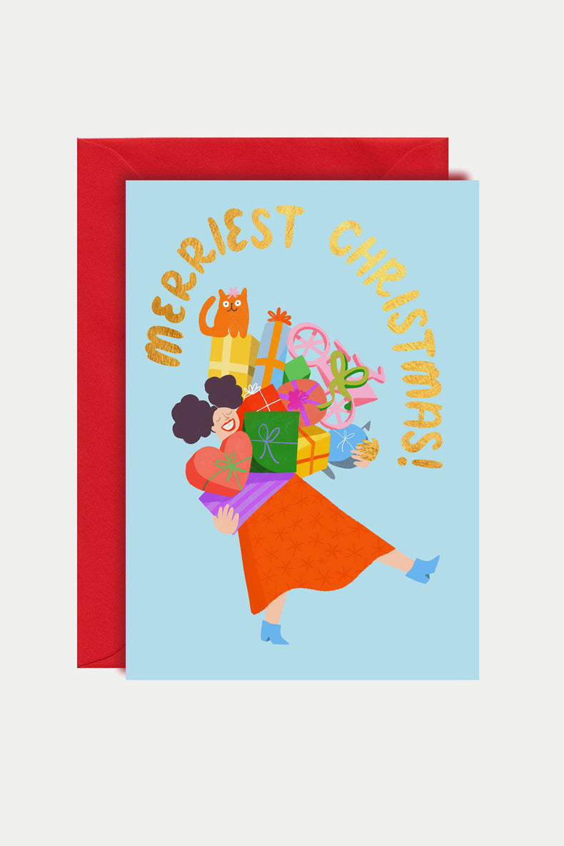 Icka Merriest Christmas Gift Girl Card