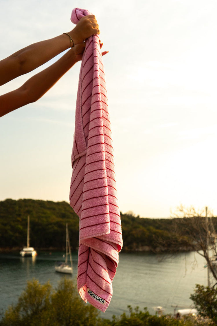 Bongusta Baby Pink & Ski Patrol Naram Bath Towel