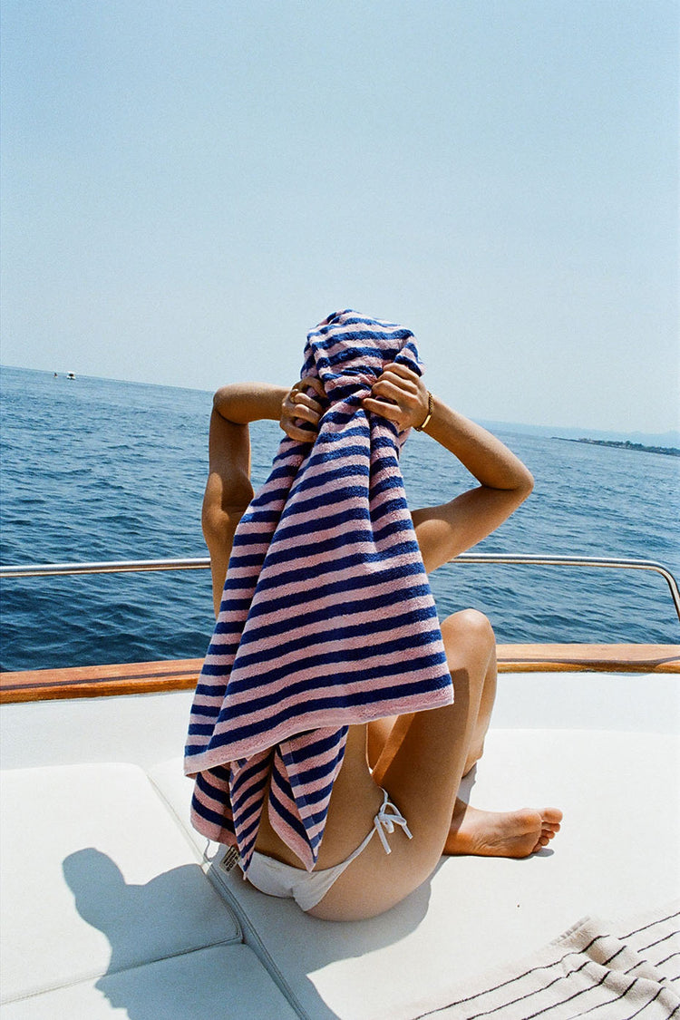 Bongusta Dazzling Blue & Rose Naram Bath Towel