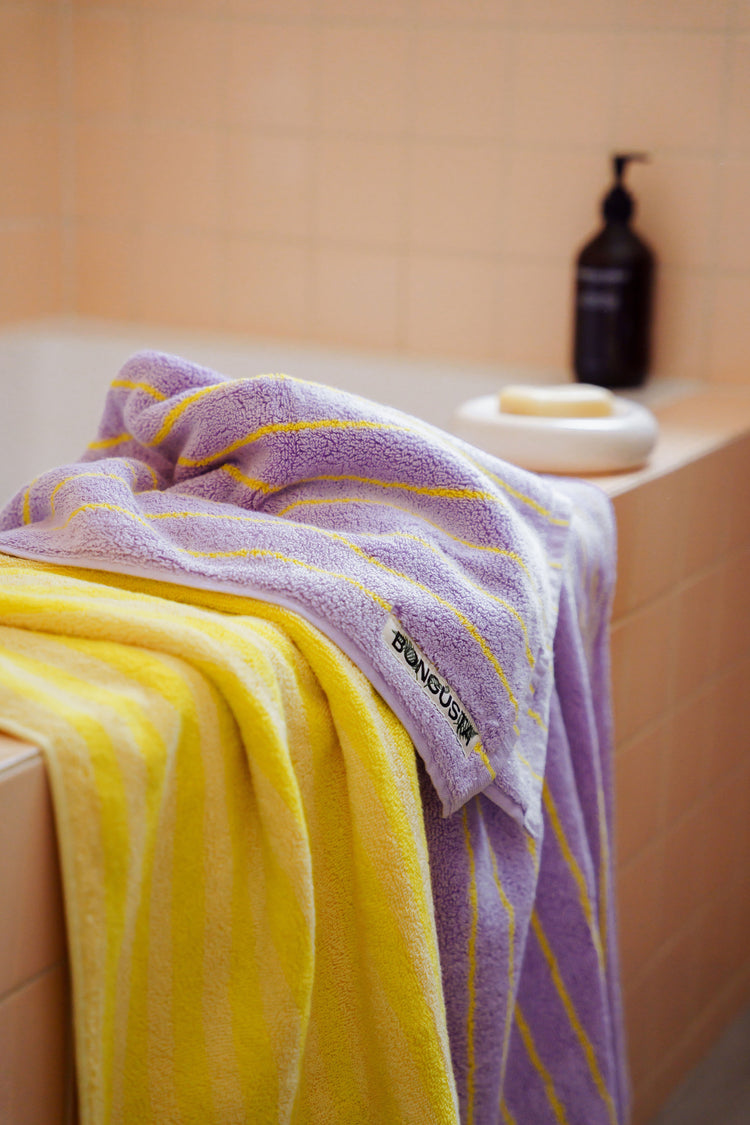 Bongusta Lilac & Neon Yellow Naram Bath Towel