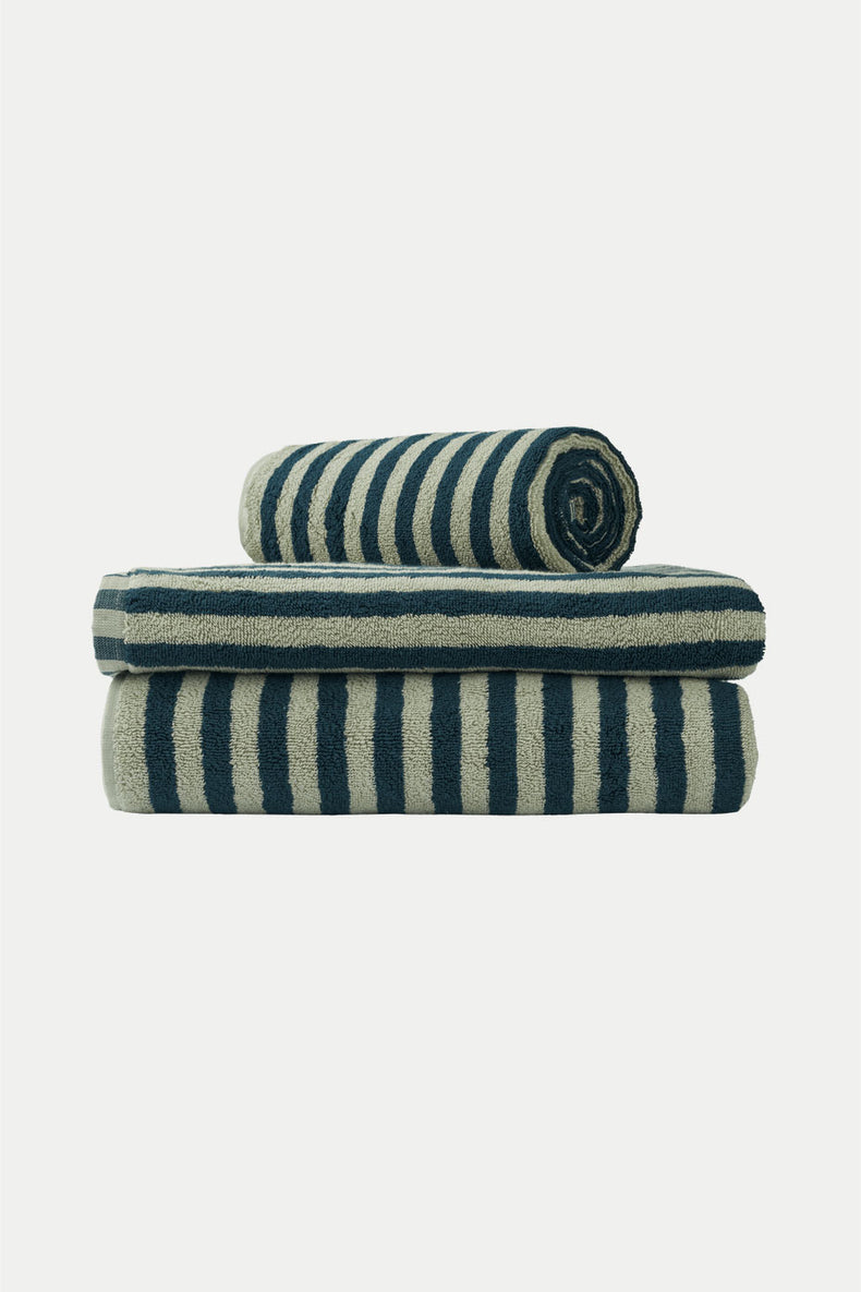 Bongusta Sea Foam & Deep Teal Naram Bath Towel