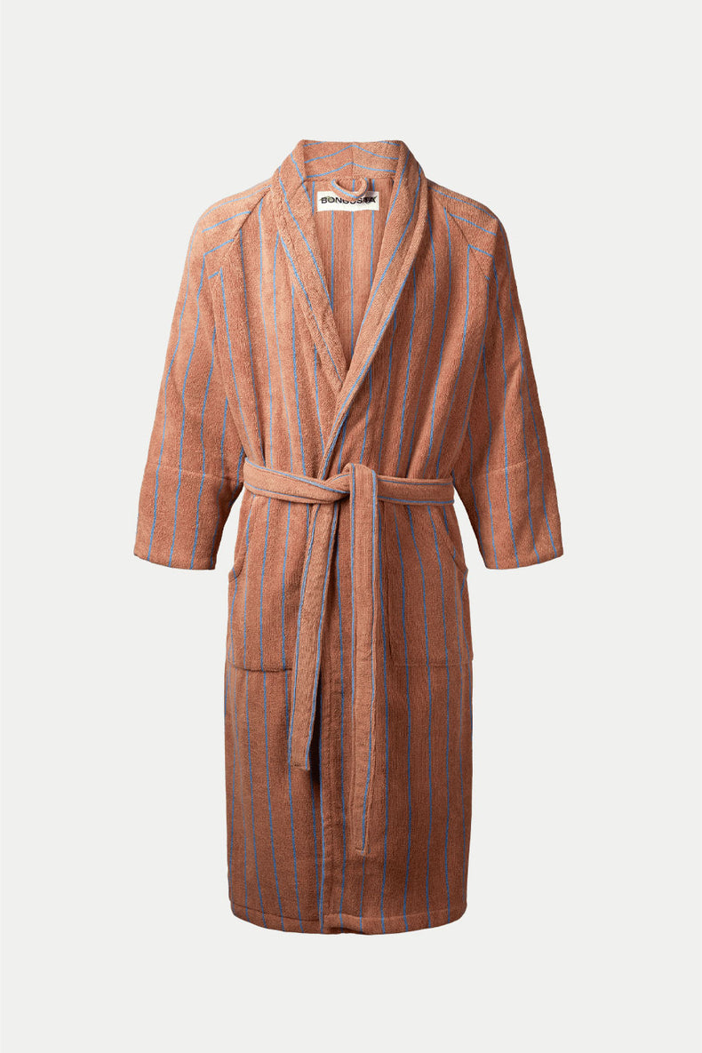 Bongusta Camel & Ultramarine Naram Bathrobe