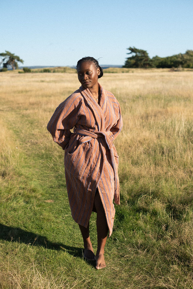 Bongusta Camel & Ultramarine Naram Bathrobe