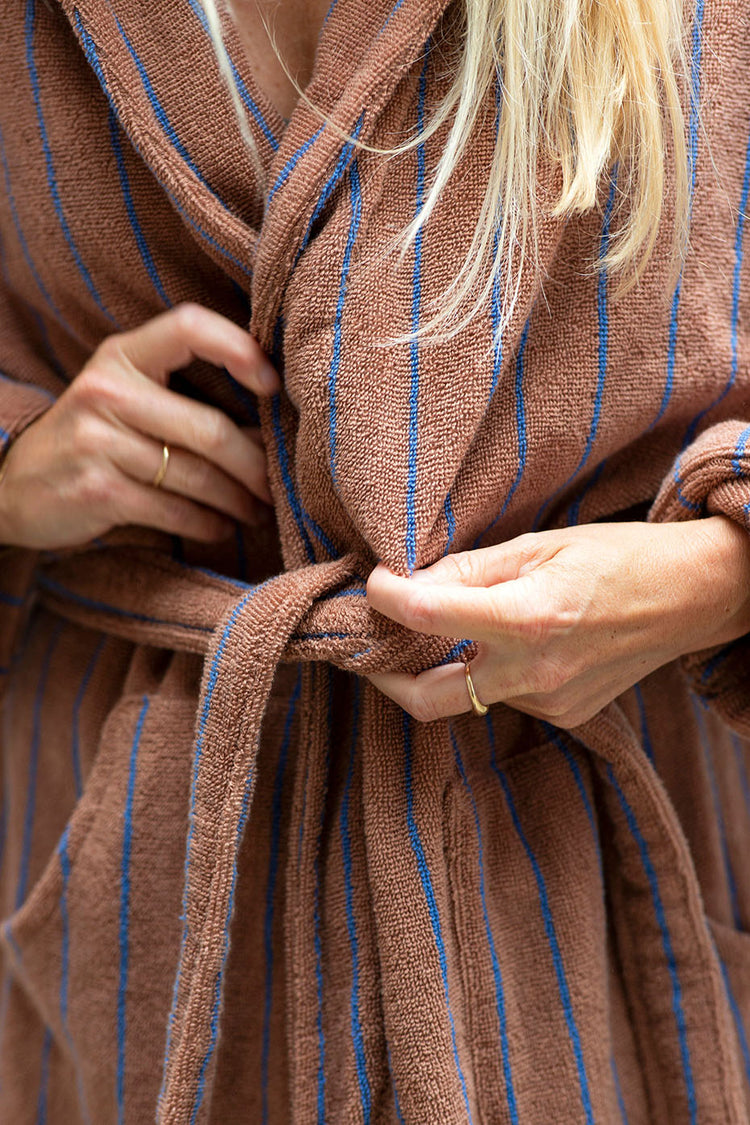 Bongusta Camel & Ultramarine Naram Bathrobe