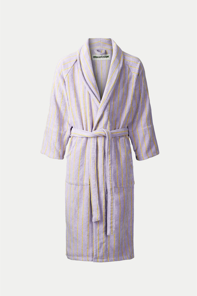 Bongusta Lilac & Neon Yellow Naram Bathrobe