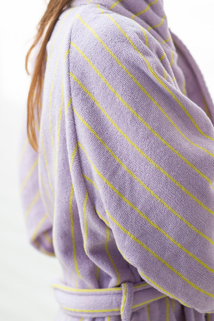 Bongusta Lilac & Neon Yellow Naram Bathrobe
