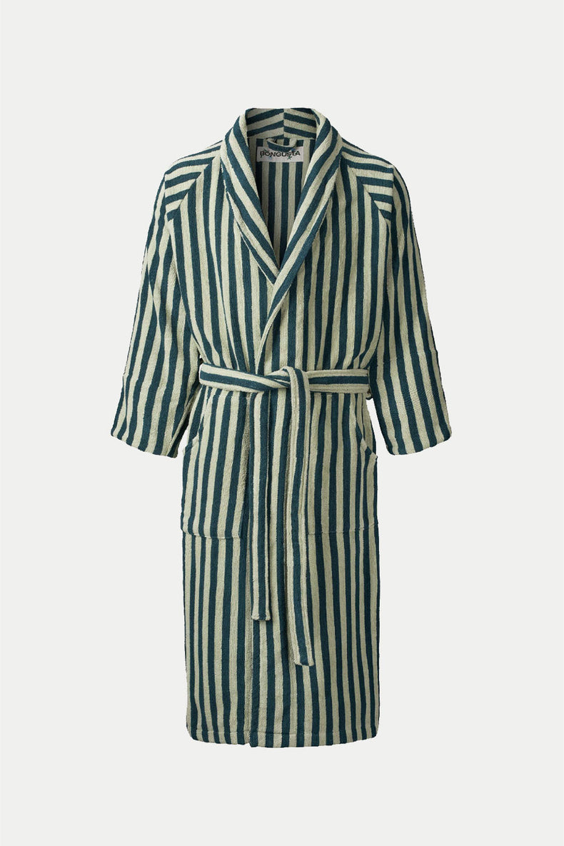 Bongusta Sea Foam & Deep Teal Naram Bathrobe