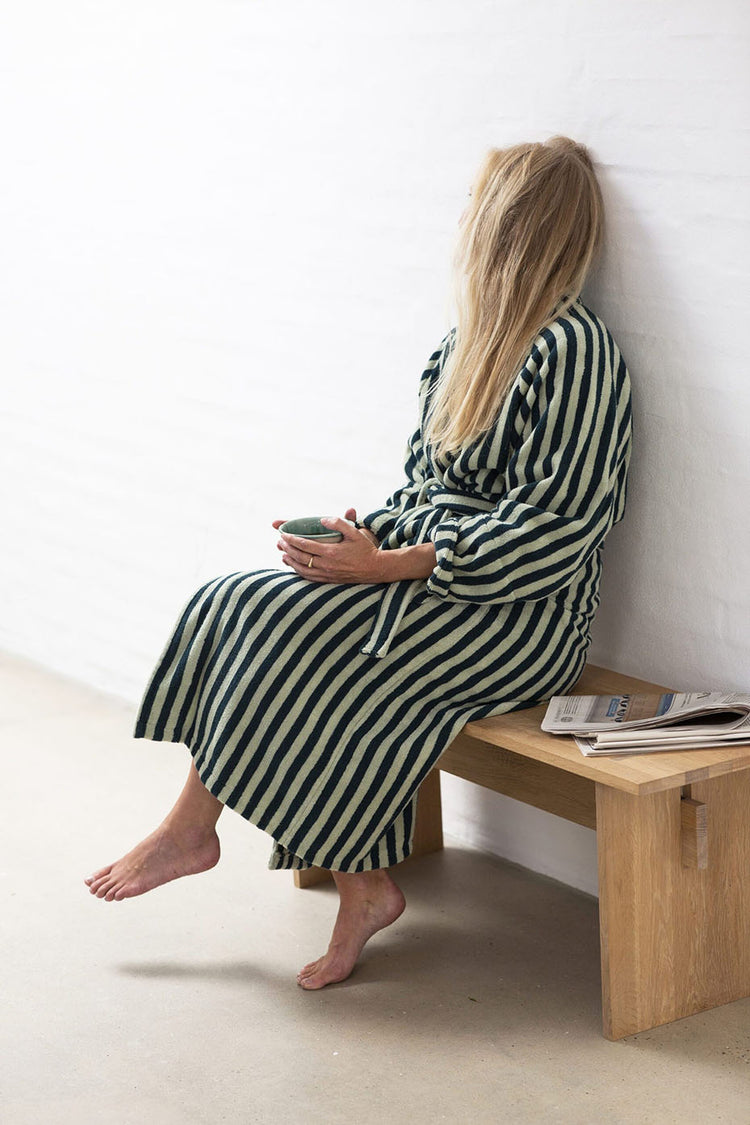 Bongusta Sea Foam & Deep Teal Naram Bathrobe