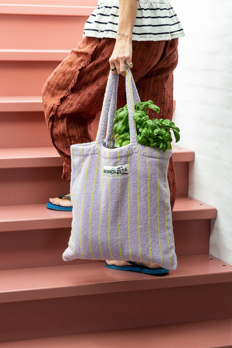 Bongusta Lilac & Neon Yellow Naram Totebag