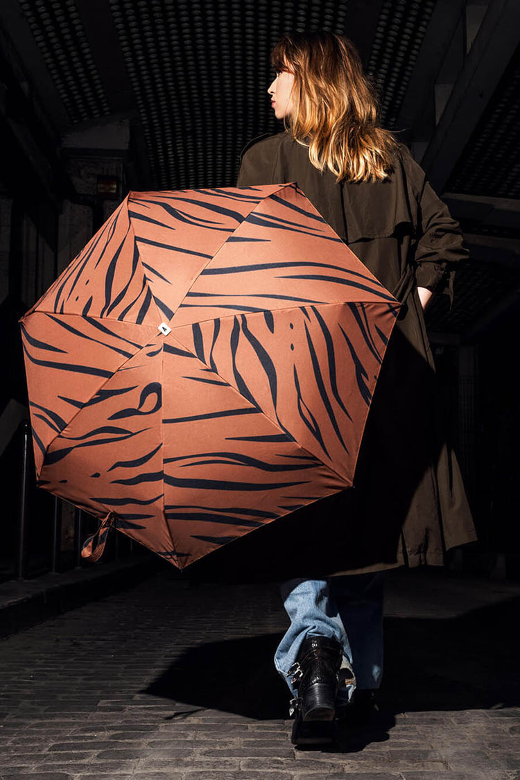 Anatole Tiger Print Eugene Compact Umbrella