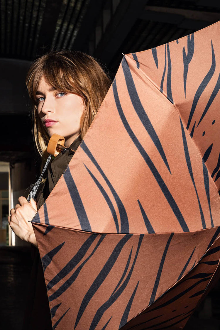 Anatole Tiger Print Eugene Compact Umbrella