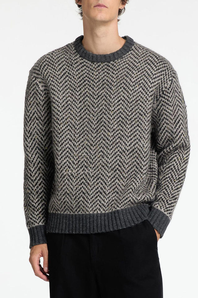 Selected Homme Flint Gray Asphalt Harry Relaxed Knit Jumper