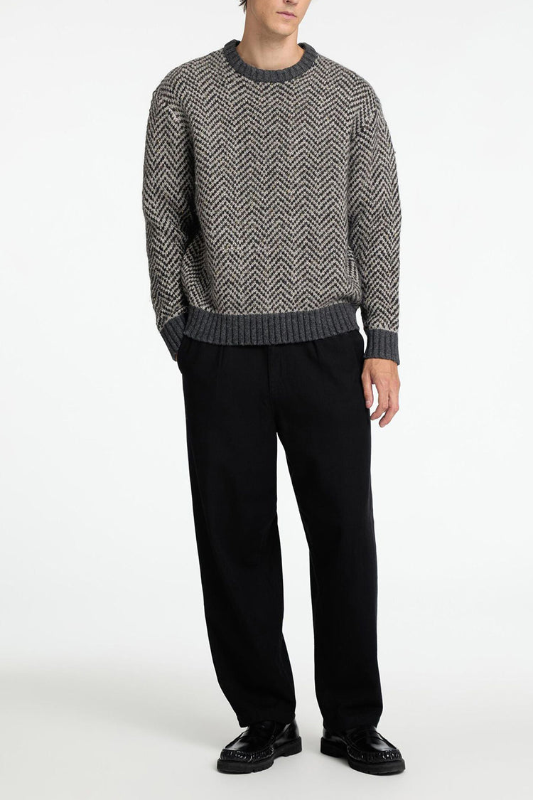 Selected Homme Flint Gray Asphalt Harry Relaxed Knit Jumper